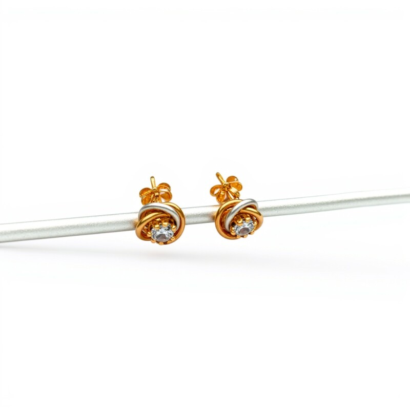 Caravanas Trinity Zirconia y oro- Oro bajo - Zirconia - CA8112 conpiedra