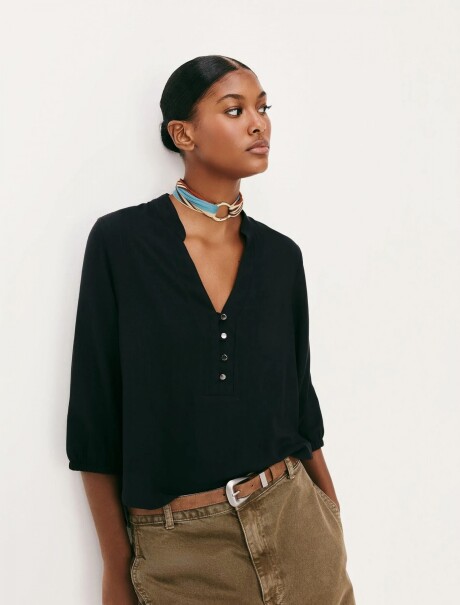 BLUSA MANGA 7/8 NEGRO