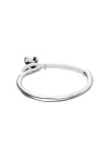 PULSERA DE CUERO BLANCO SEMIRÍGIDA BAÑADA EN PLATA DE LEY CON MARIPOSA Pulsera
