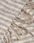 Manta Carola rayas 100% algodón marrón y blanco 130 x 170 cm Manta Carola rayas 100% algodón marrón y blanco 130 x 170 cm