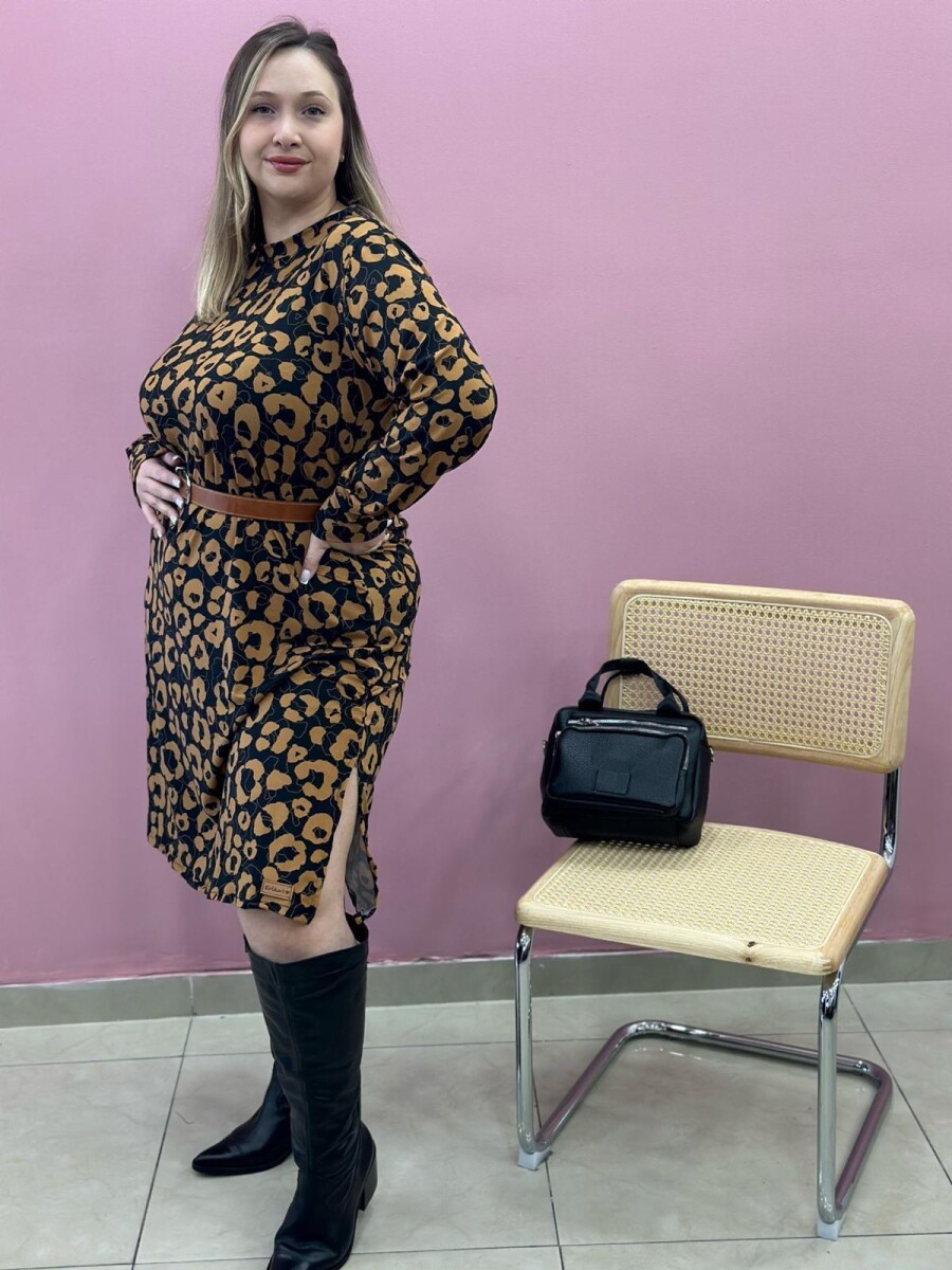 Vestido Natalia Print marrón