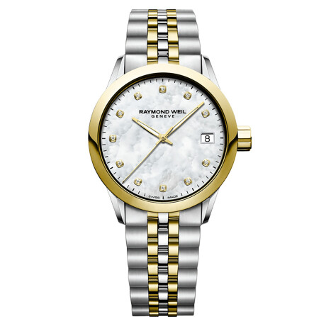 Reloj Raymond Weil Freelancer en acero y PVD oro amarillo - esfera nacar con brillantes Reloj Raymond Weil Freelancer en acero y PVD oro amarillo - esfera nacar con brillantes