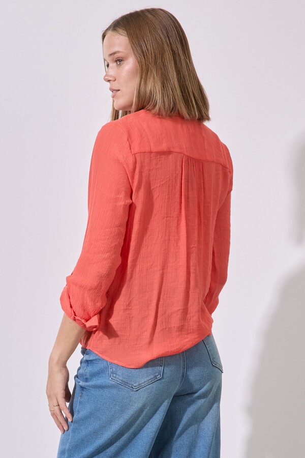 Blusa Botones Nudo ANARANJADO