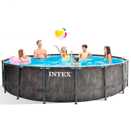 Piscina Intex Estructural Gris 16805L 457x122 + Bomba Gris