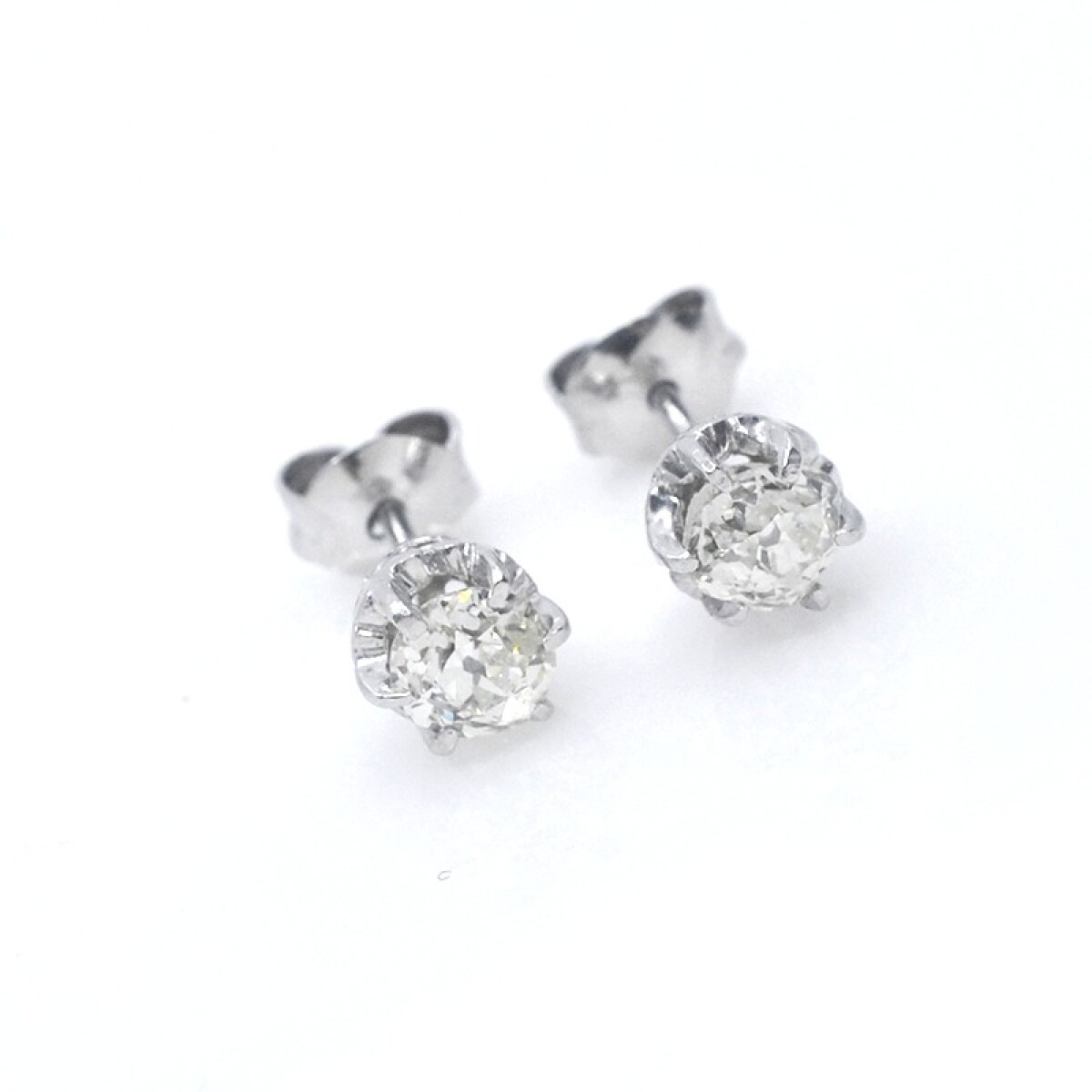 Caravanas oro 18k blanco y brillantes 
