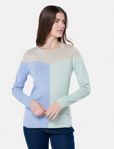 BUZO TEJIDO COMBINADO Beige