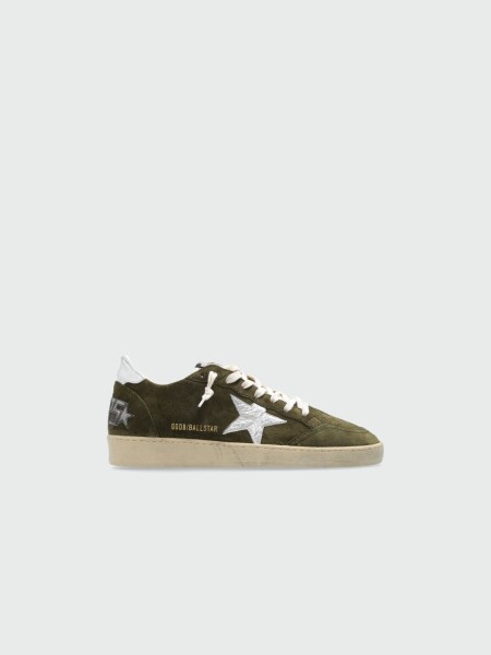 Golden Goose-Championes de gamuza acordonados, Ball star Verde