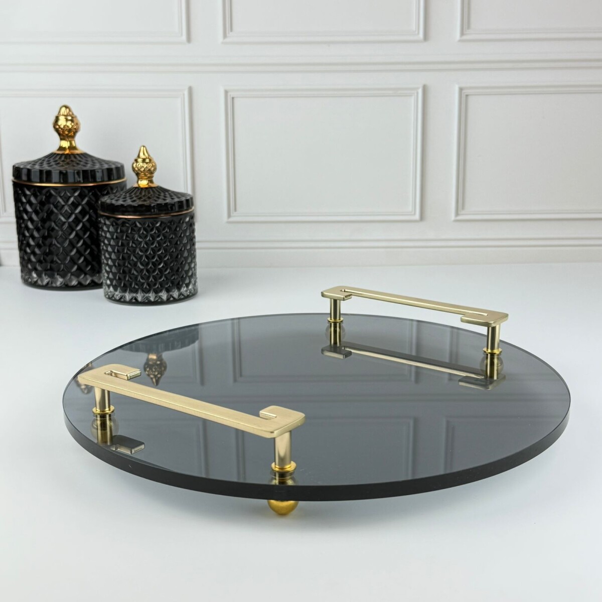Bandeja Vidrio Circular Decorativa Ø30cm 