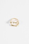 Anillo acero ajustable gota dorado