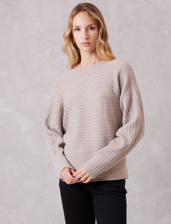Buzo Ribs Dolman BEIGE