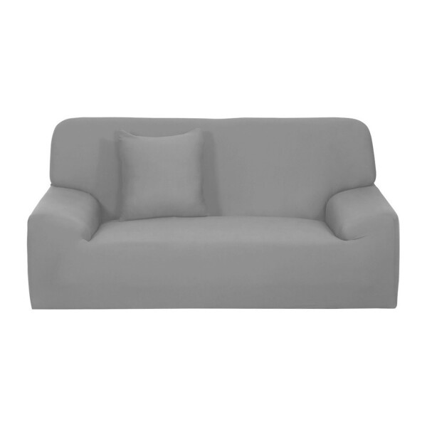 Funda Protector Sillón Sofá 2 Cuerpos Ajustable Elastizada Variante Color Gris Claro 3