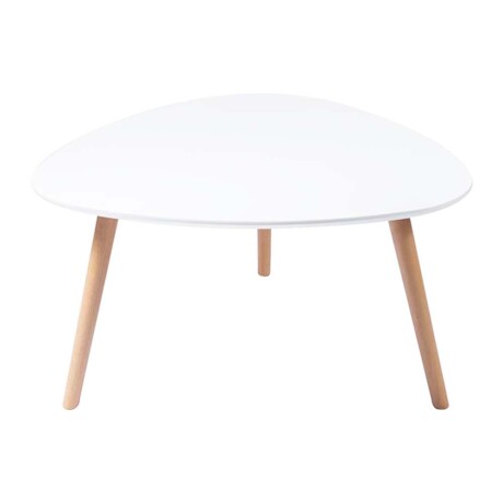 Mesa Ratona Céntrica Triangular Nórdica Living Sala de Estar Blanco