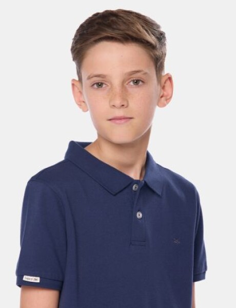 REMERA POLO PIQUE LISA Azul