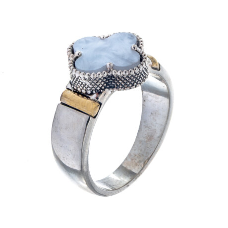 Anillo de plata 925, double con Nacar Anillo de plata 925, double con Nacar