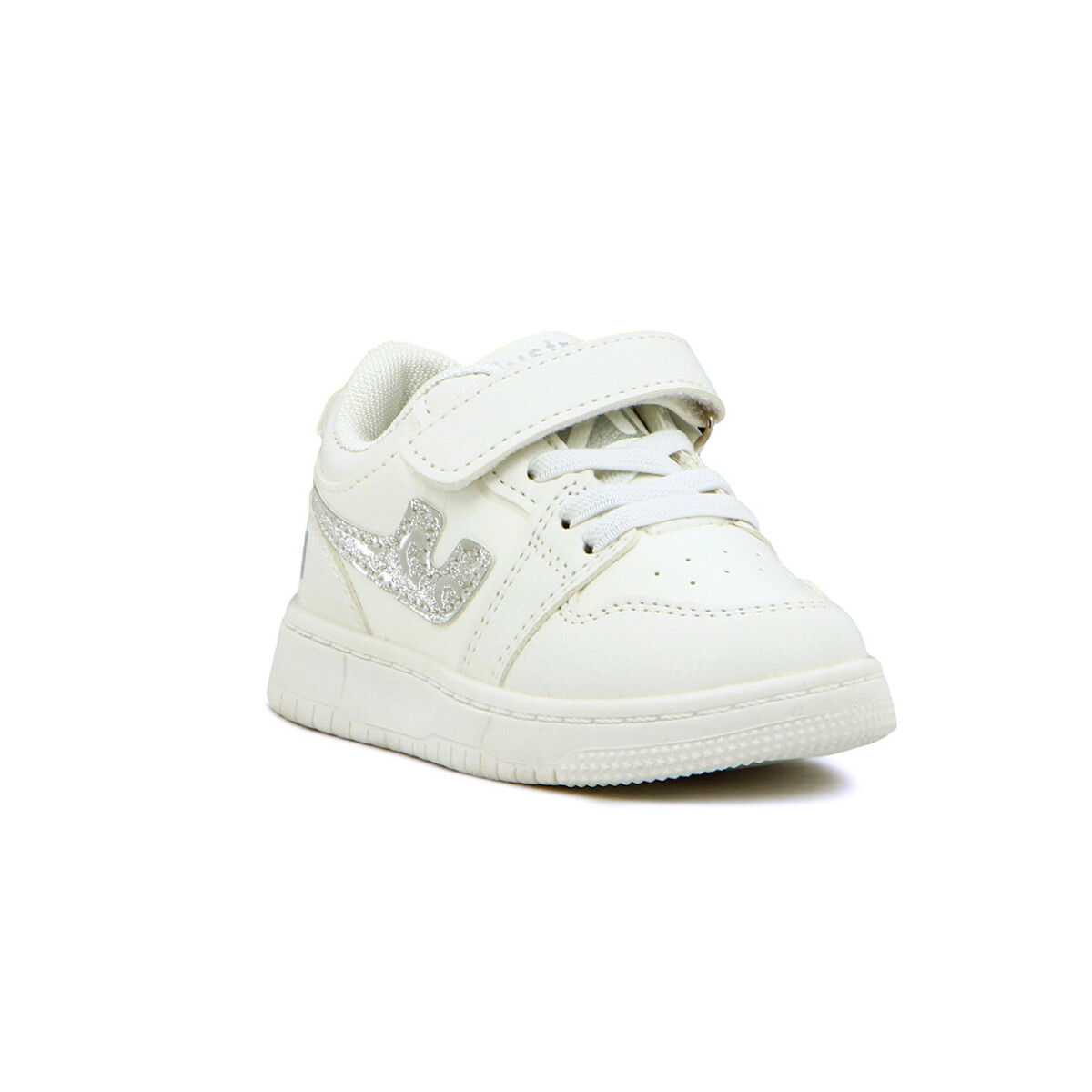 Austral Calzado Deportivo Galactic A Niño/a Acordonado con Velcro - Blanco-Plata 