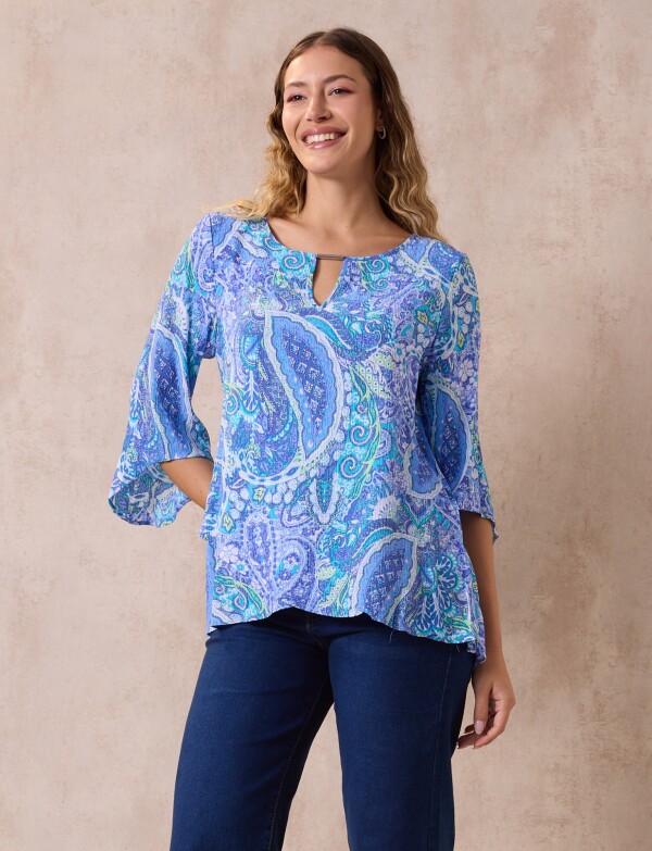 Blusa Gasa AZUL/MULTI