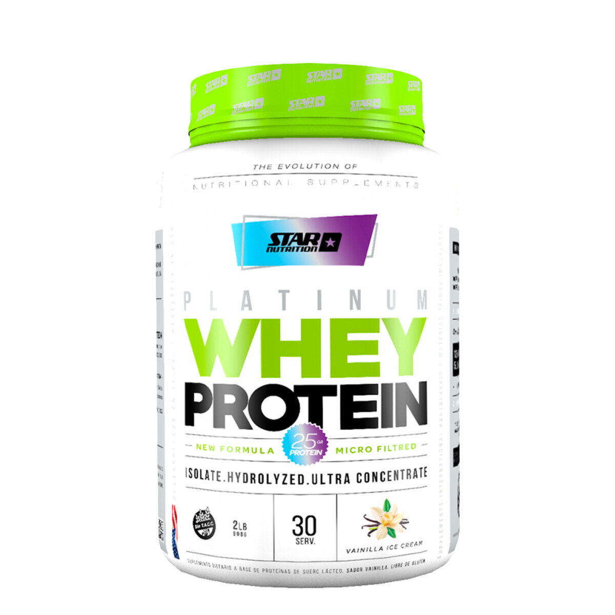 Platinum Whey Protein 30 servicios - Star Nutrition - vainilla 