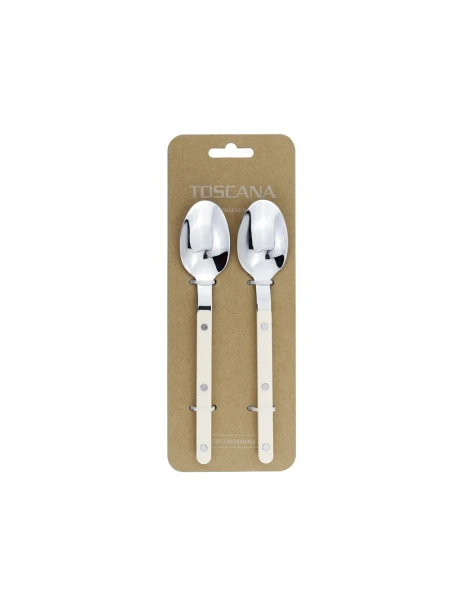 SET X2 CUCHARA DE TE 18CM AC MANGO BEIGE TOSCANA SET X2 CUCHARA DE TE 18CM AC MANGO BEIGE TOSCANA