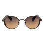 Lentes de sol De Acero Inoxidable Redondo Flap Gradiente Marón/Marrón