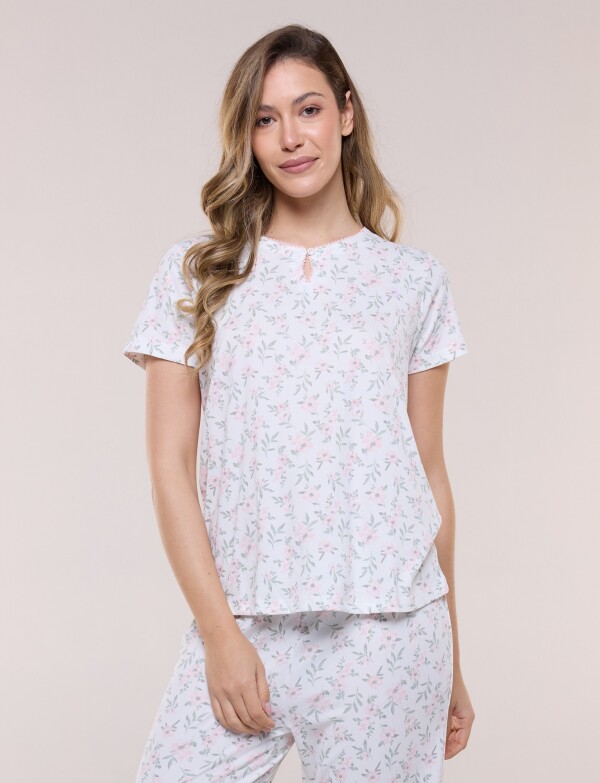 Pijama Con Capri CRUDO/MULTI
