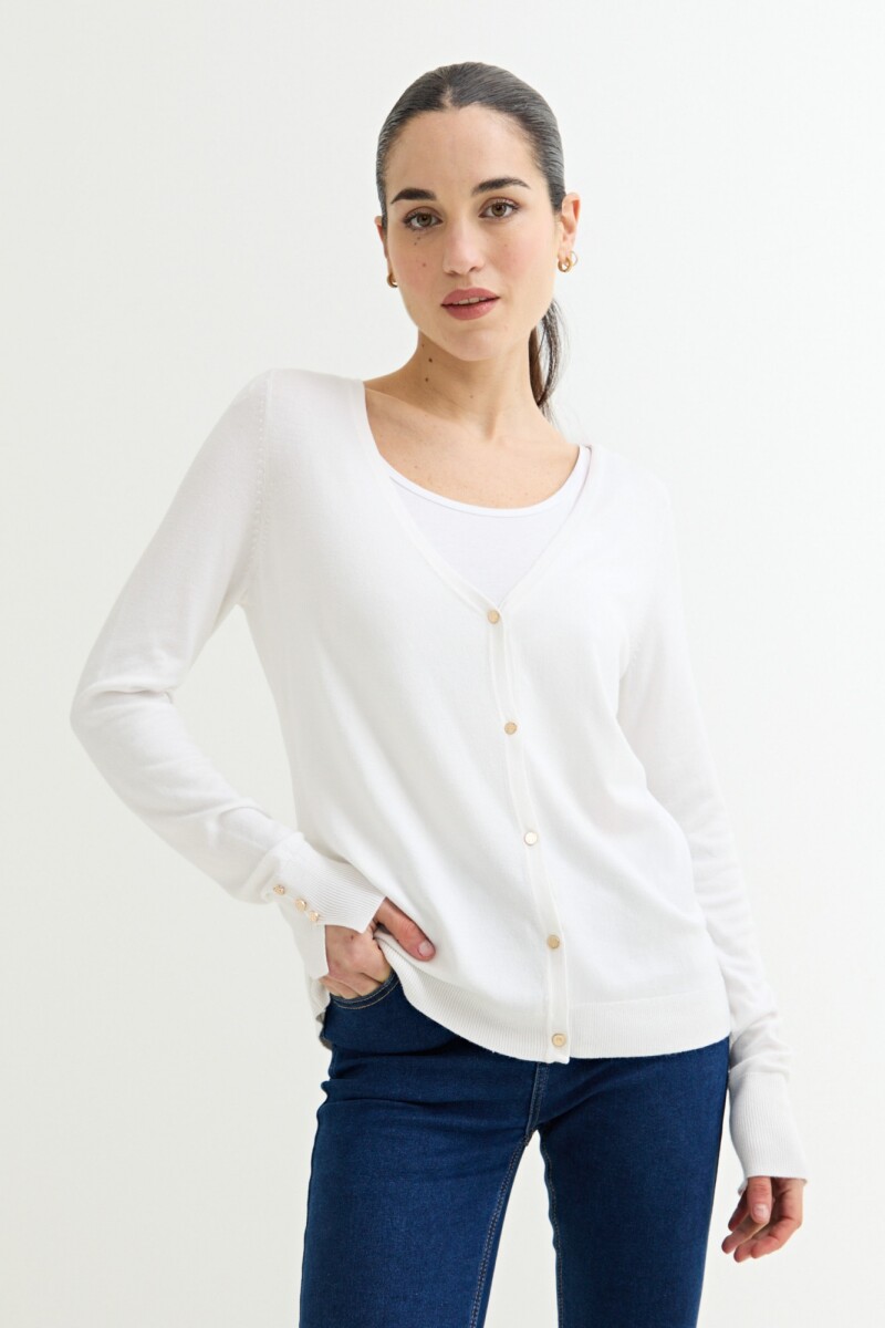 Cardigan básico - Blanco 