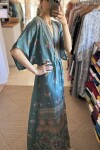 Vestido Manu de seda Turquesa y azul