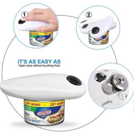 Abrelatas Eléctrico Ab01 Para Pilas 2 Aa Universo Binario BLANCO