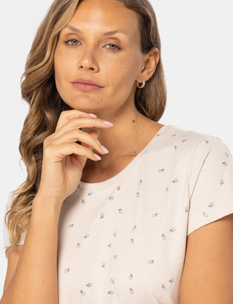 REMERA ESTAMPADA Beige