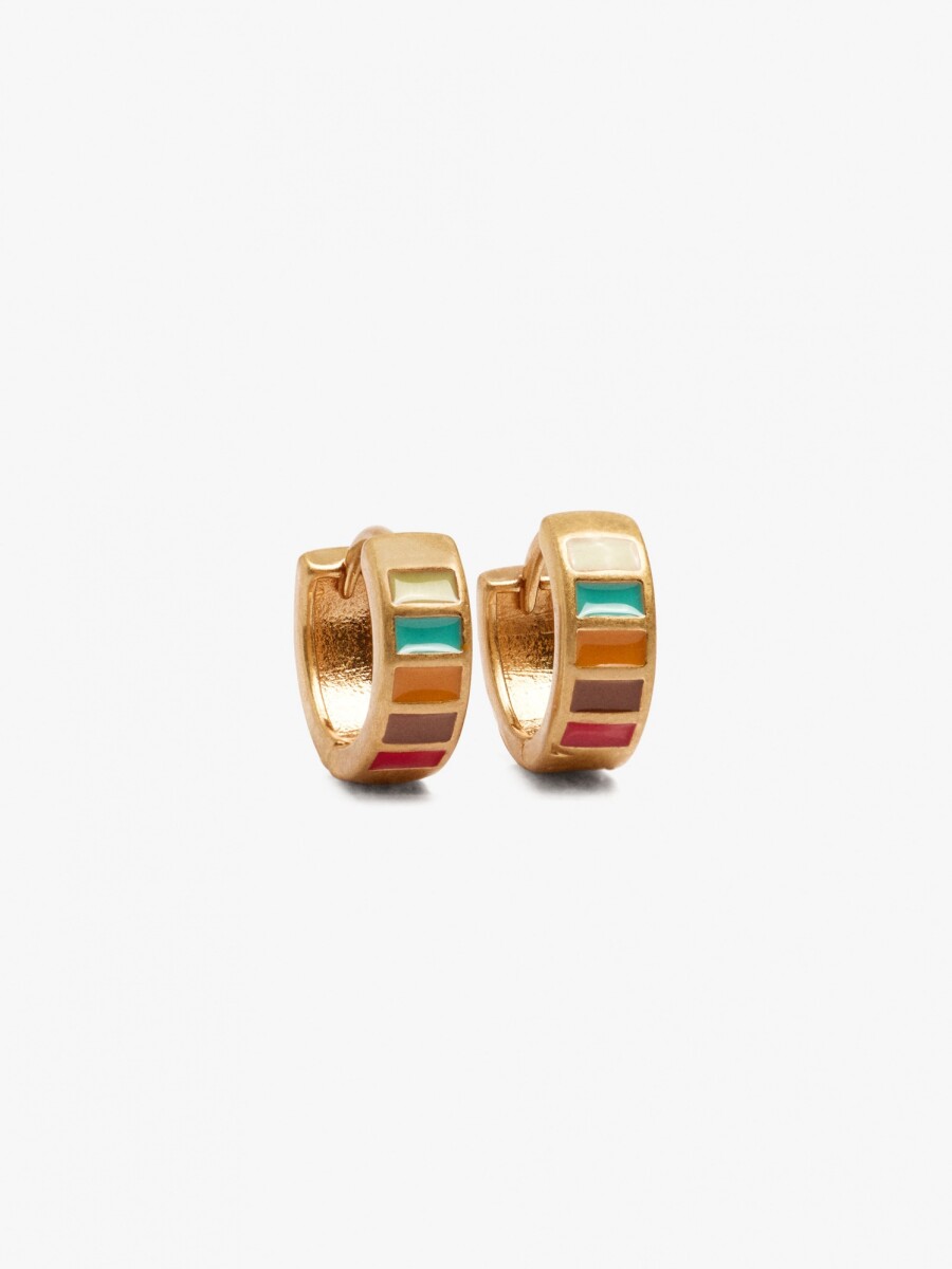 Aros Con Esmaltado multicolor
