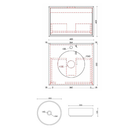 MUEBLE EN MDF C/MELAMINA LAQUEADO Y BACHA DE CERAMICA SERIE LACURCI GAMAS DE BLANCO
