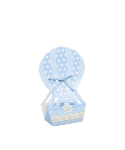 Globo aerostatico baby shower 6x4x14,5 cm - CELESTE Globo aerostatico baby shower 6x4x14,5 cm - CELESTE