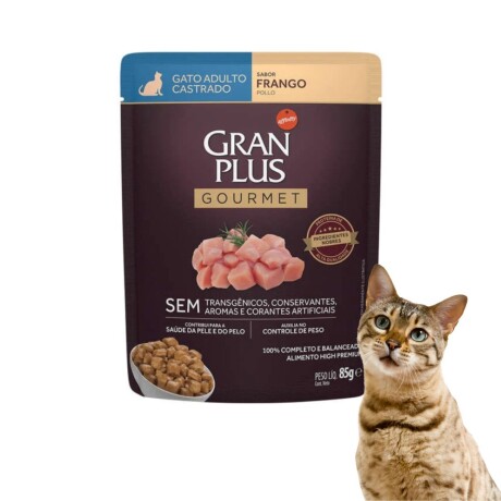 POUCH GRAN PLUS GATO ADULTO CASTRADO POLLO 85 GR Pouch Gran Plus Gato Adulto Castrado Pollo 85 Gr