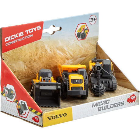 Dickie Toys Volvo Micro Builders Set de 3 vehículos Dickie Toys Volvo Micro Builders Set de 3 vehículos