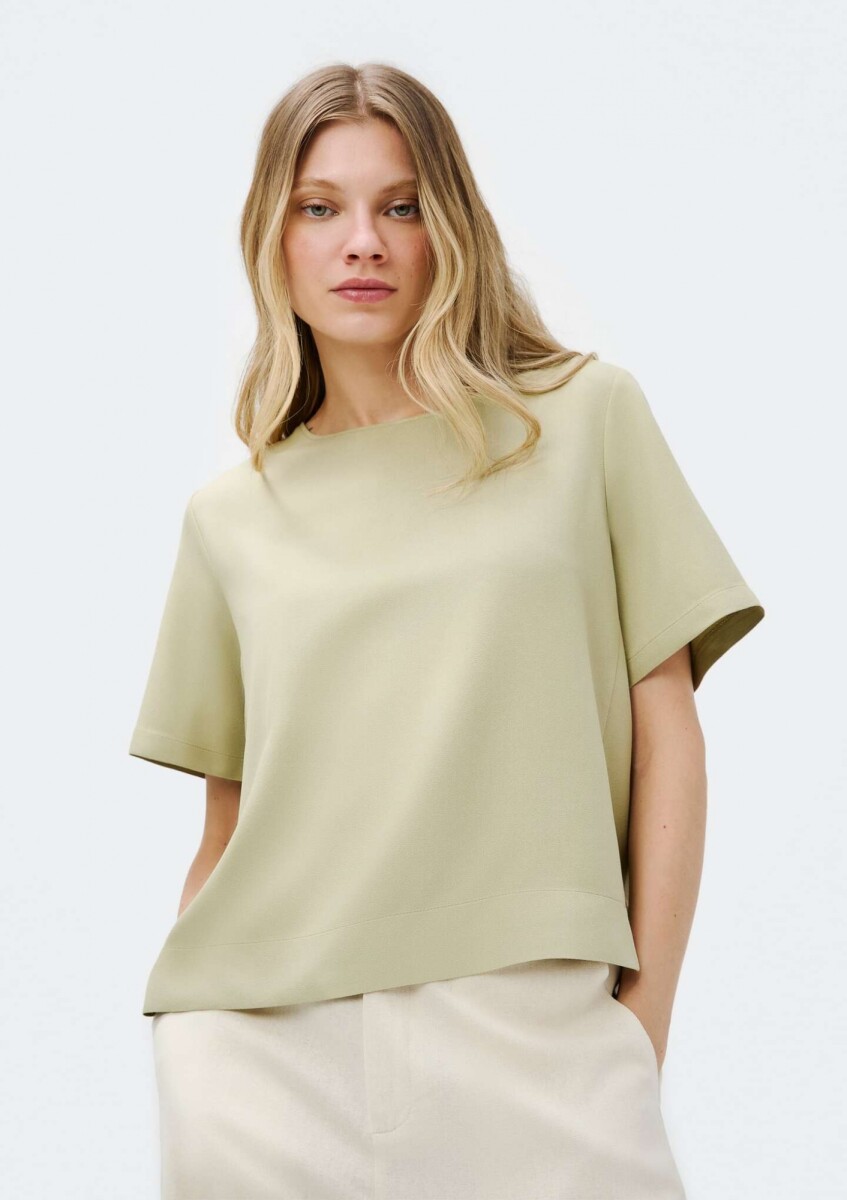BLUSA CREPÉ MANGA CORTA - VERDE 