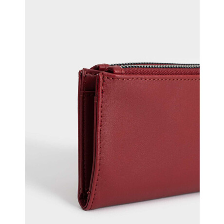 Billetera Fichero Flores Rojo Burdeaux