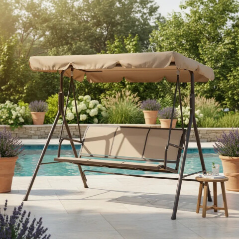 HAMACA DE JARDIN CON TECHO TAUPE N8007 HAMACA DE JARDIN CON TECHO TAUPE N8007