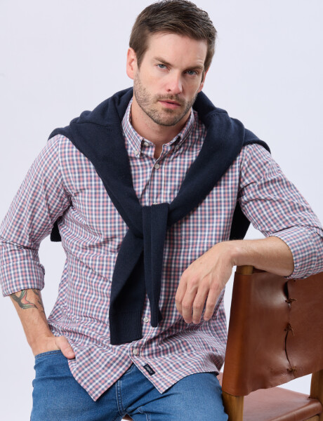CAMISA SPORT A CUADROS Rosa