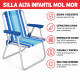 Silla Infantil Alta Aluminio AZUL