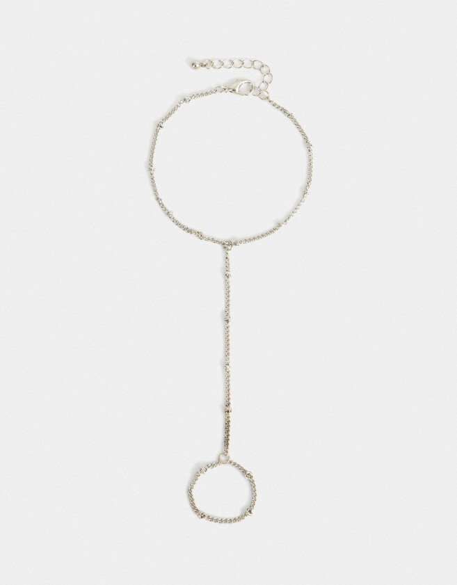 Pulseras Flexibles Pulsera Flexible Con Anillo - Plateado