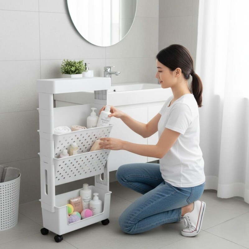 ORGANIZADOR PLAST BLANCO C/RUEDITAS 5 NIVELES Unica