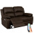 Sofá Sillón 2 Cuerpos Reclinable Masajeador Electrico Living Color Variante Marron