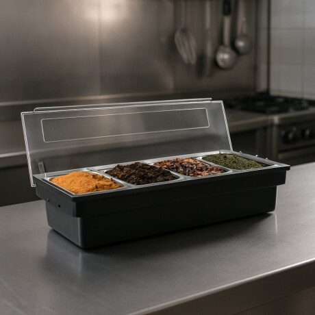 Contenedor Organizador de Alimentos con Tapa x4 de Plástico Contenedor Organizador de Alimentos con Tapa x4 de Plástico