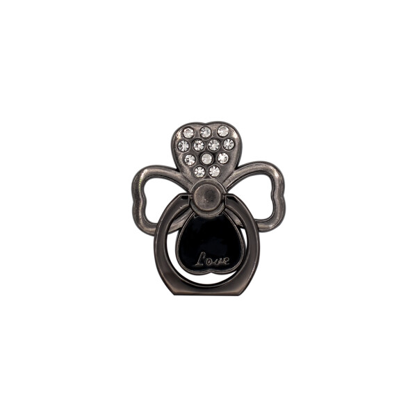 Anillo soporte para celular diseño trébol color negro Anillo Soporte Para Celular Diseño Trébol Color Negro
