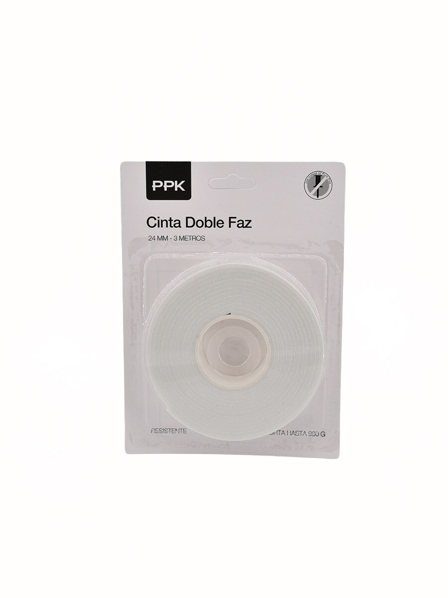 CINTA DOBLE FAZ 24MM 3MTS - BLANCO 