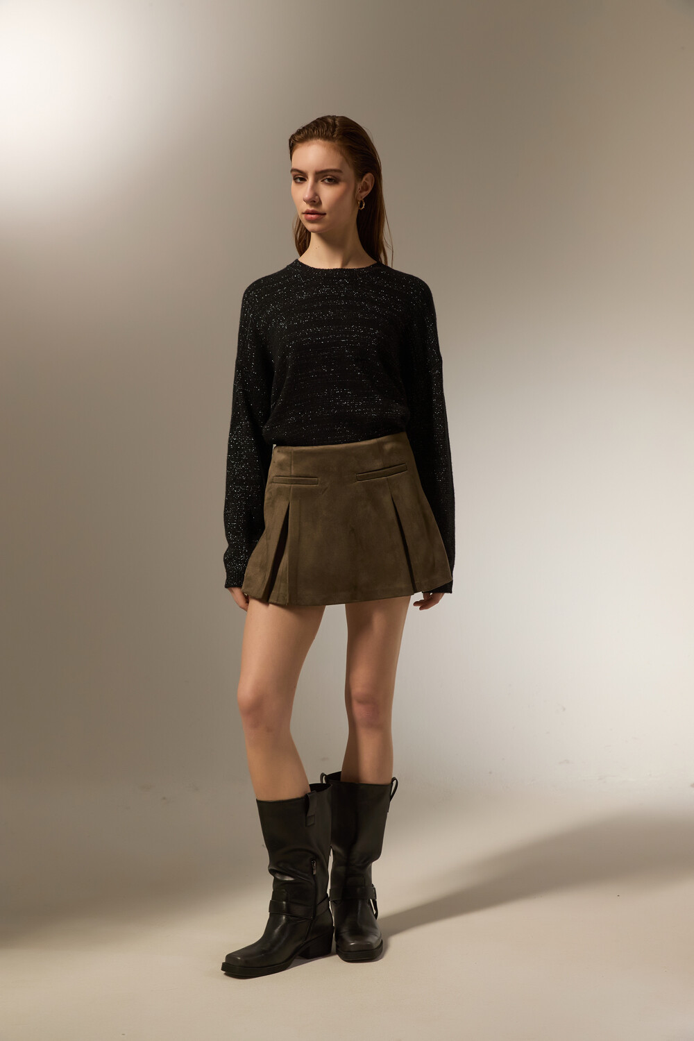 Short Lilina Verde Oliva Oscuro