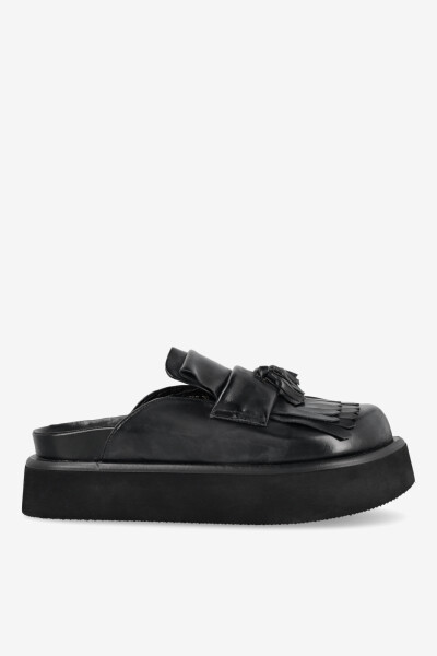 ZUECO CON PLATAFORMA Y FLECOS Negro