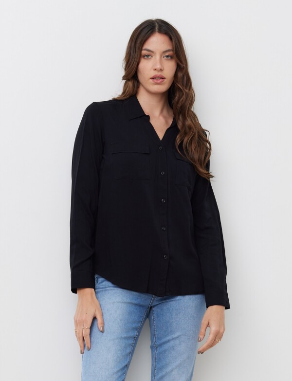 Camisa Bolsillos NEGRO