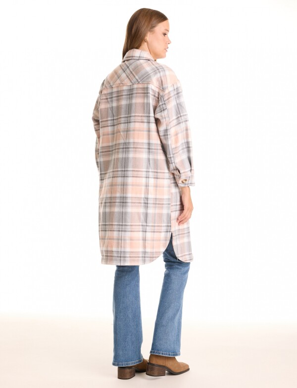 Sobrecamisa Larga Cuadros MULTI/GRIS