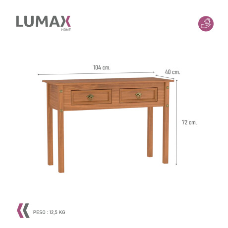 Aparador Recibidor Lumax Mesa de Arrime 2 cajones Madera Maciza Aparador Recibidor Lumax Mesa de Arrime 2 cajones Madera Maciza