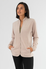 Campera polar deportiva Beige